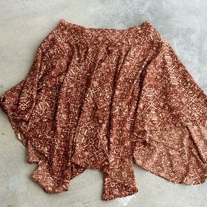 Calvin Klein Asymmetrical Skirt in Brown and Cream